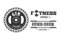 Gym sport club fitness emblem vector illustration.