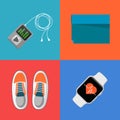 Gym sports equipment icons set. Royalty Free Stock Photo