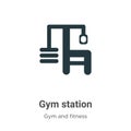 Gym station vector icon on white background. Flat vector gym station icon symbol sign from modern gym and fitness collection for