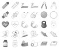 Gym and training monochrome,outline icons in set collection for design. Gym and equipment vector symbol stock web