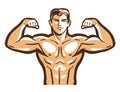 Gym vector logo. bodybuilder, bodybuilding or sport icon