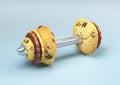 Gym weight made with chocolate cookies, diet