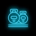 Gym weights icon neon vector