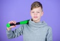 Gym workout of teen boy. child sportsman. Fitness diet brings health and energy. Baseball player with bat. Success Royalty Free Stock Photo