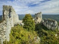 Gymes castle surrounding walls and watch towers