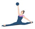 Gymnast with ball. Rhythmic Gymnastics. Pop Art style.