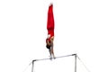 gymnast exercise horizontal bar in championship gymnastics