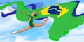 Gymnast girl Brazilaian flag Olympic Games