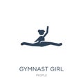 gymnast girl icon in trendy design style. gymnast girl icon isolated on white background. gymnast girl vector icon simple and Royalty Free Stock Photo