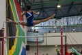 Gymnast Girl Parallel Bars Flying Royalty Free Stock Photo