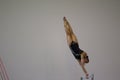 Gymnast Girl Bars One Hand Royalty Free Stock Photo