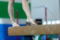 Gymnastics Girl Beam Ankle Strapped Closeup