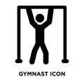 Gymnast icon vector isolated on white background, logo concept o Royalty Free Stock Photo