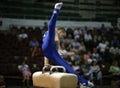 Gymnast on pommel Royalty Free Stock Photo