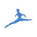 Gymnast. Silhouette of a dancer. Gymnastics activities for icon health and fitness community. Sport symbol. Vector illustration Royalty Free Stock Photo