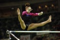 Gymnast uneven bars 002 Royalty Free Stock Photo