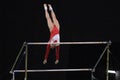 Gymnast uneven bars 01 Royalty Free Stock Photo