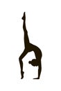 Gymnast vector logo silhouette. Yoga icon isolated on white background