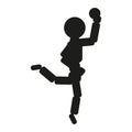 Gymnast woman ball sign illustration. Vector. Black icon on white background Royalty Free Stock Photo