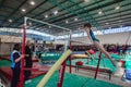 Gymnast Girl Parallel Bars Coaches Royalty Free Stock Photo