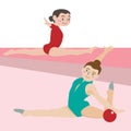 Gymnastic athletic sport vector cartoon