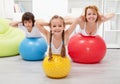 Gymnastic at home - with large balls