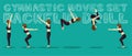 Gymnastic Moves Set Backflip Drill Manga Cartoon Vector Illustration