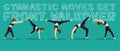 Gymnastic Moves Set Front Walkover Manga Cartoon Vector Illustration Royalty Free Stock Photo