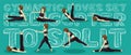 Gymnastic Moves Set Helicopter to Split Manga Cartoon Vector Illustration