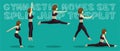 Gymnastic Moves Set Split Jump to Split Manga Cartoon Vector Illustration