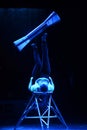 Gymnastic Performance, Circus Artist, Blue Acrobat Royalty Free Stock Photo