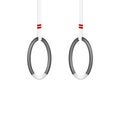 Gymnastic rings in black and white design