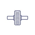 gymnastic roller line icon on white