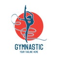 Gymnastic sport logo with text space for your slogan / tag line