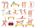 Gymnastics And Actobatics Decorative Icons Set Royalty Free Stock Photo