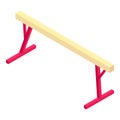 Gymnastics balance beam icon, isometric style