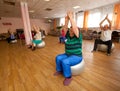 Gymnastics with ball for eldery Royalty Free Stock Photo