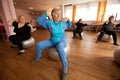 Gymnastics with ball for eldery Royalty Free Stock Photo