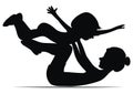 Gymnastics, web icon, symbol, black silhouette, eps.