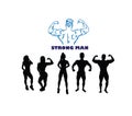 Gymnastics and fitness, art vector silhouettes Royalty Free Stock Photo