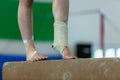 Gymnastics Girl Beam Ankle Strapped Closeup