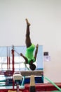 Gymnastics Girl Beam Flip Arial Courage Royalty Free Stock Photo