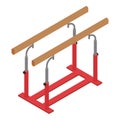 Gymnastics parallel bars icon, isometric style