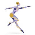 Gymnastics pose, acrobatics, smooth shapes vector silhouette of flexy athletic girl