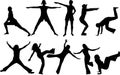 Gymnastics Silhouettes Royalty Free Stock Photo