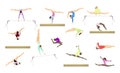 Gymnastics silhouettes set.