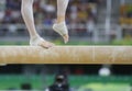 Gymnastics young girl on the beam Royalty Free Stock Photo