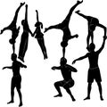 Gymnasts acrobats representation