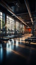 A gyms indoors showcases a plethora of exercise and workout equipment