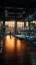 The gyms interior houses a diverse collection of exercise equipment for members